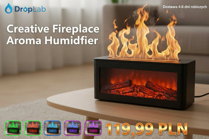 Kreatywny dyfuzor zapachowy do kominka, nawilżacz powietrza z efektem płomienia