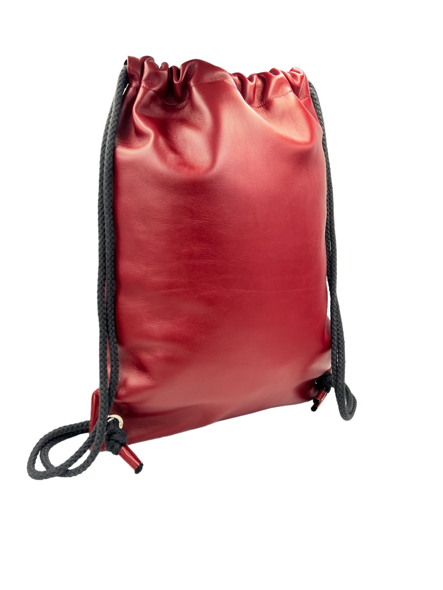 Skórzany plecak-worek CROCO - bordowy