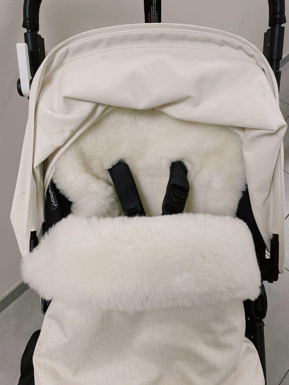 White Natural Sheepskin Stroller Sleeping Bag