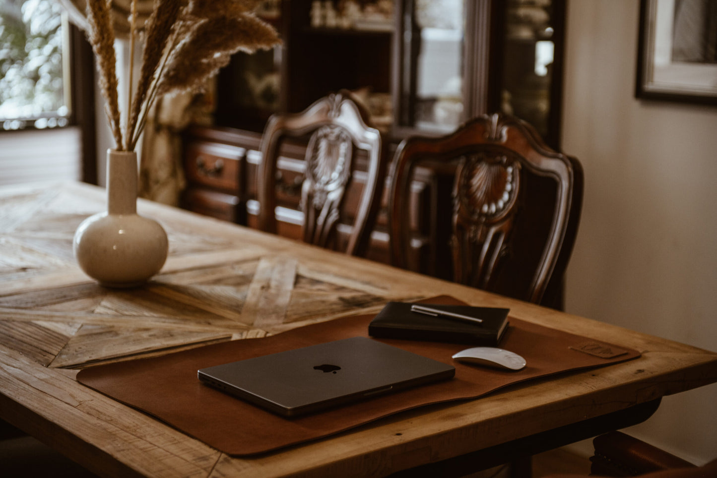 Skórzana podkładka na biurko - jasny brąz