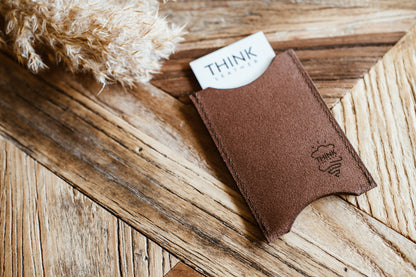 Zestaw biznesowy - portfel, wizytownik i etui na karty z wysokiej jakości skóry bydlęcej - ciemny brąz