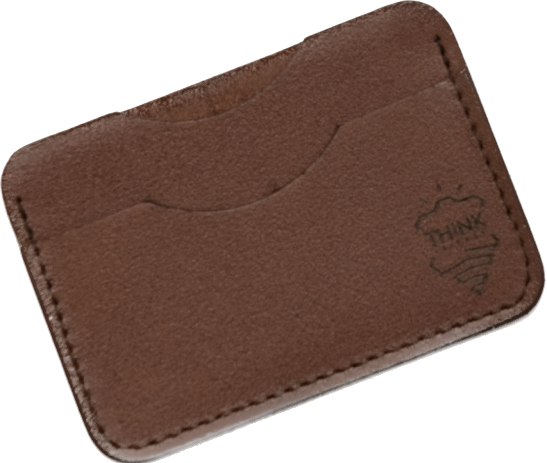Leather card holder - dark brown