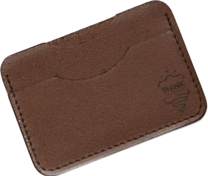 Leather card holder - dark brown