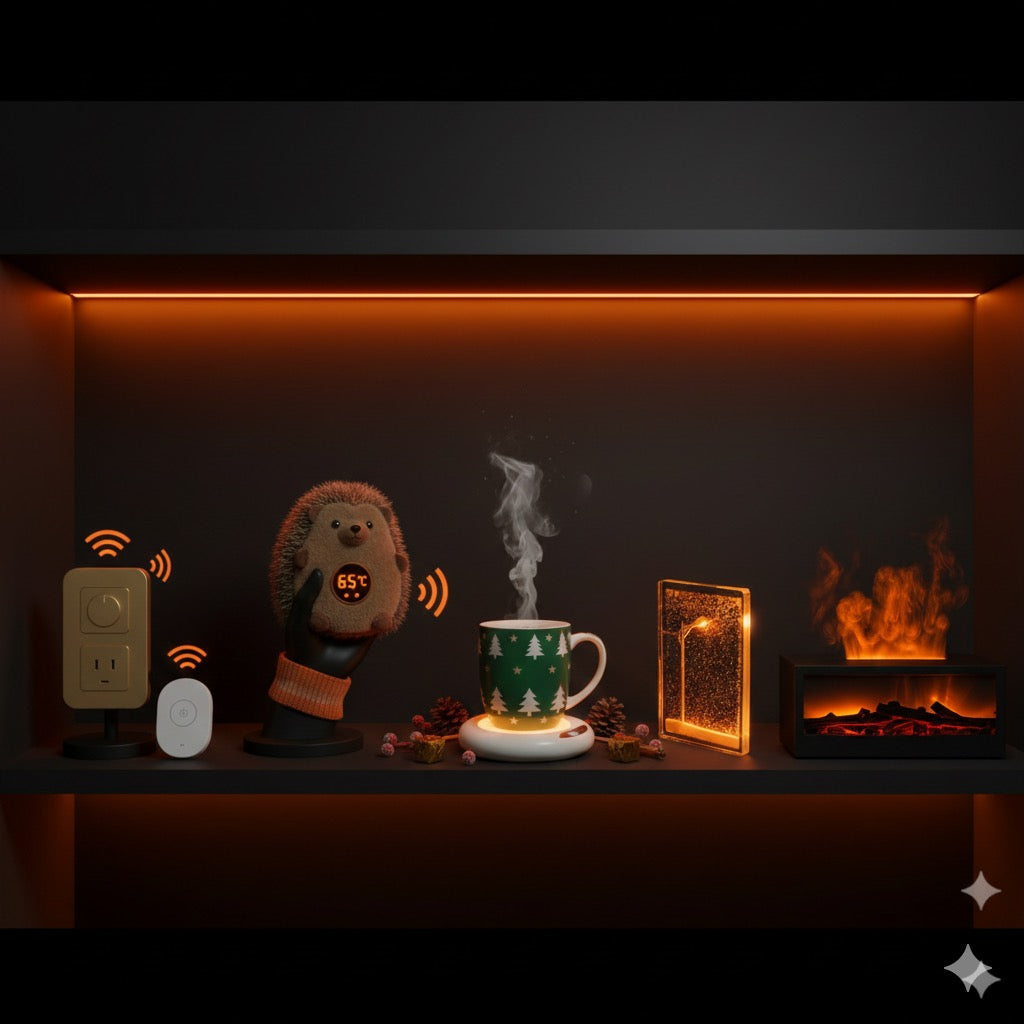 dyfuzor kominek LED biały do aromaterapii